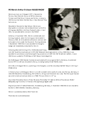 A preview of a PDF biography for Ericksen, Mervin Arthur